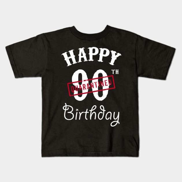 Happy 90th Quarantined Birthday Kids T-Shirt by kai_art_studios